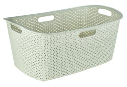 Curver 45 Litre Rattan Laundry Basket - Cream.